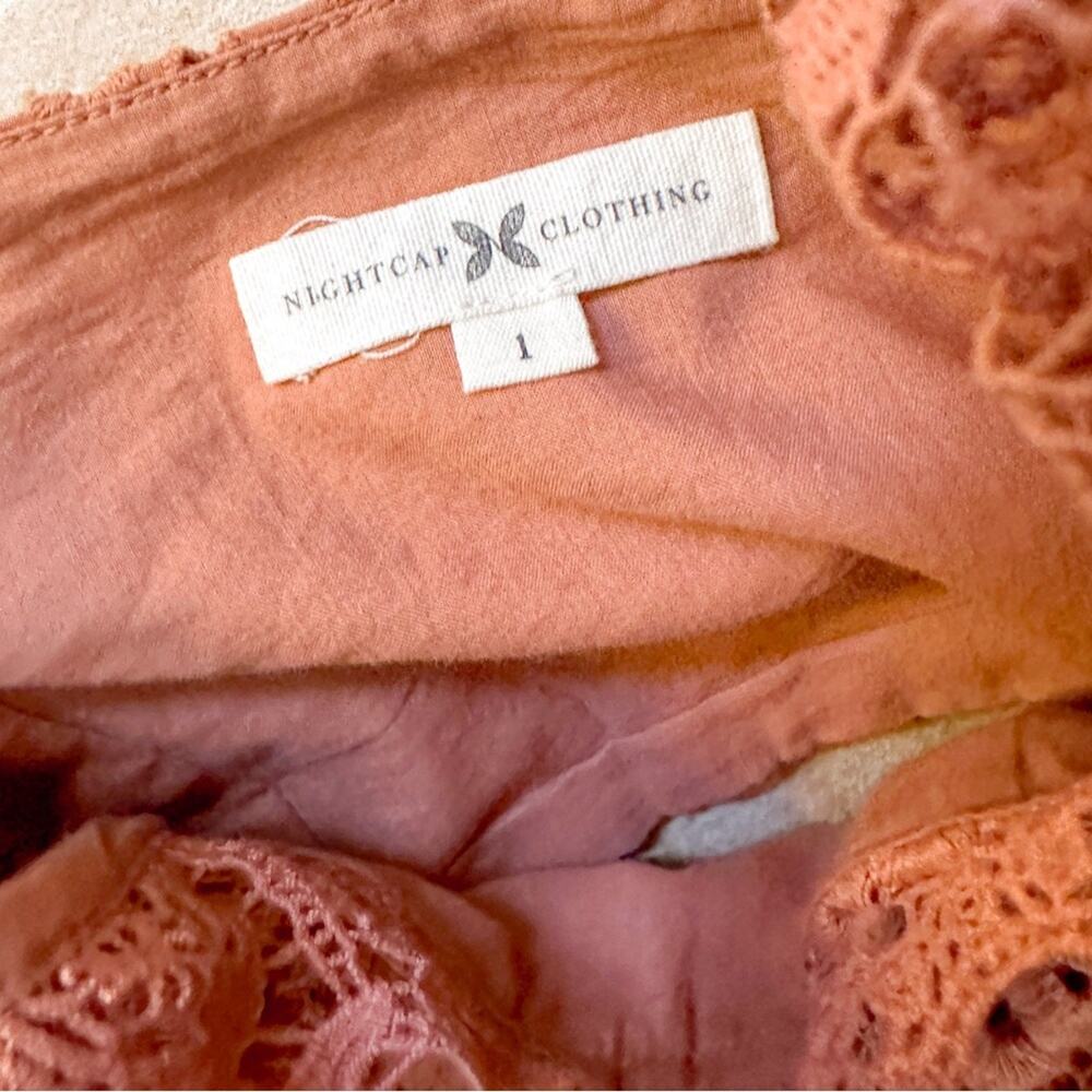 Nightcap x Carisa Rene Aimee Eyelet Copper Maxi Dress, EUC, Size XS MSRP $396 - Picture 14 of 15